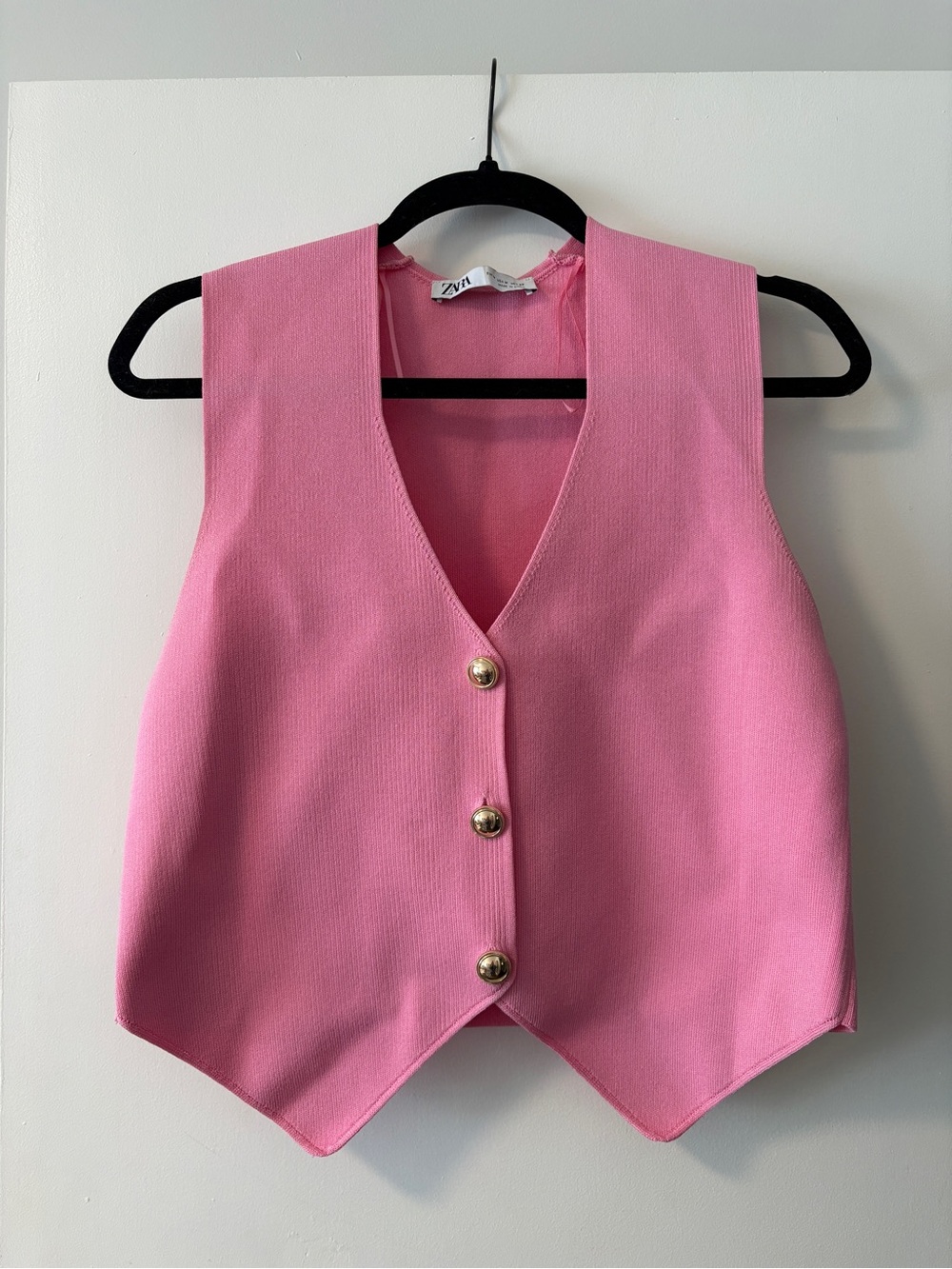 Zara Bubblegum Pink Button-Front Vest